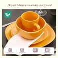 thumbnail image 3 of Stoneware Square 16pc Dinnerware Set, Matte Yellow, 3 of 7