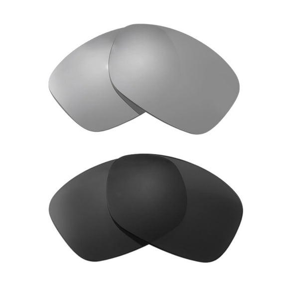 Walleva 2 Paris Polarized Replacement Lenses For Oakley Urgency OO9158 Sunglasses-Titanium Black