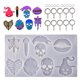 thumbnail image 1 of Diy Silicona Llavero Molde Silicona Hornear Fondant Moldes Llavero Colgante Arcilla Molde Diy Llavero Decoración Con 10 Uds Llaveros Vogacara AP005967-00, 1 of 6