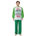 thumbnail image 3 of Michellecmm Christmas Family Pajamas Matching Set Letter Print Long Sleeve Tops and Green Plaid Pants Sleepwear, 3 of 10