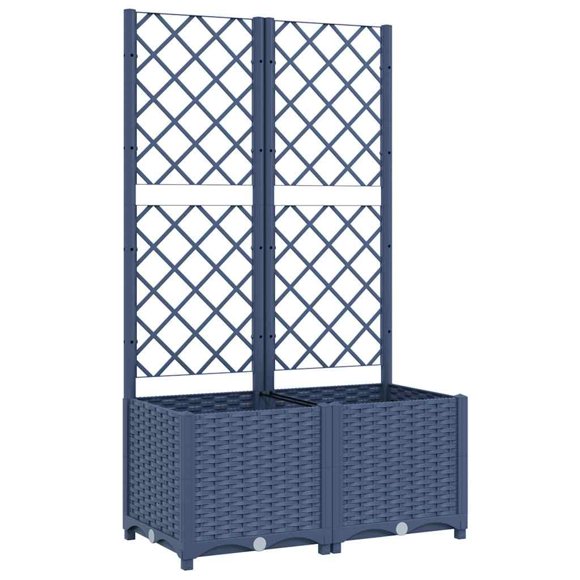 Jardinera con enrejado VidaXL PP gris oscuro 80x40x135 cm