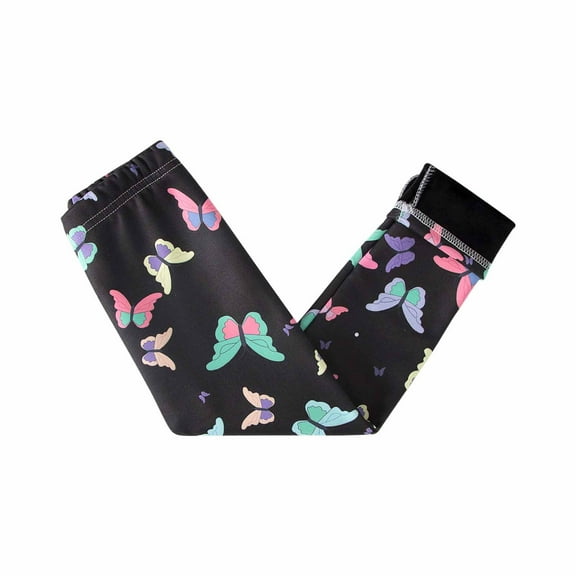 Little Girls Fleece Lined Leggings Clearance Sale Autumn Winter Baby Girls Pants Elastic Pants Printed Brushed Warm Casual Leggings