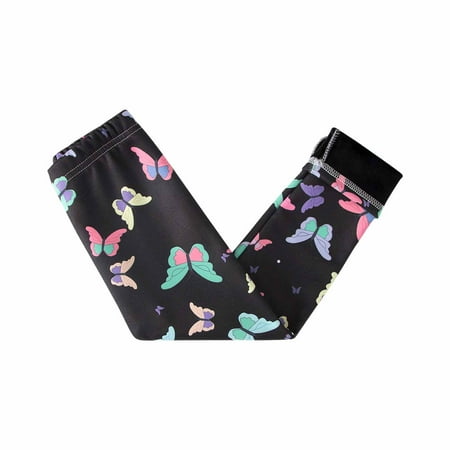 

Girls Pants Toddler Baby Girl Long Pants Leggings Autumn Winter Elastic Printed Grab Velvet Warm Casual Leggings Kids Solid Color Ribbed Elastic Waist Pants Trousers 2-11 Years