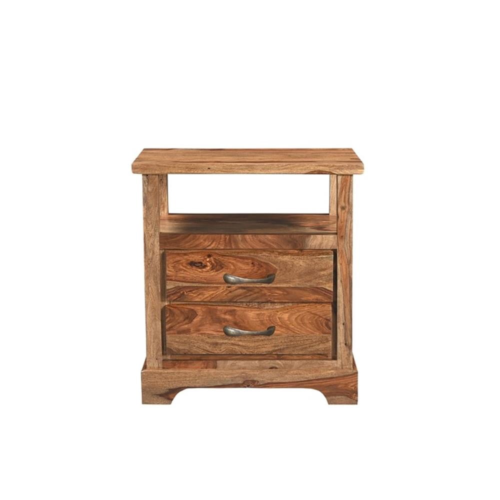 Pemberly Row 3-drawer Live Edge Solid Wood Nightstand in Brown