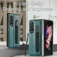 thumbnail image 2 of Case for Samsung Galaxy Z Fold 4 5G, Plain PU Leather Case Wallet with S Pen Slot, Durable Anti-slip Flip Folding Case Cover Compatible with Samsung Galaxy Z Fold 4 7.6 inch 2022,Darkgreen, 2 of 8
