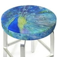 thumbnail image 3 of Junzan Peacock Bar Stool Cover Round Seat Cushion With Elastic Washable And Non Slip Bottom For Barstool Padded Chair Slipcover - 13 Inch, 3 of 7