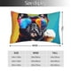thumbnail image 2 of Fotbe Rainbow Bulldog Sunglasses Funda de Almohada Decorativa Estilo Occidental, Lujo en Algodón, Fundas para Almohadas King, Cojín Estampado para Decoración del Hogar-14"x20", 2 of 6