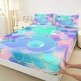 thumbnail image 3 of Castle Fairy Children Teens Girls Marine Mermaid Full Size Sheets 4-Piece,Sea Princess Breathable Bed Sheets,Abstract Gradient Lightweight Sheet Sets,Super Cozy Room Decor, 3 of 7