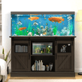 thumbnail image 2 of Haverchair 55-75 Gallon Fish Tank Stand with Power Outlet, Heavy Duty Large Aquarium Stand with Sliding Barn Door and Cabinet Storage for 2 Fish Tank Turtle Tank Reptile Terrarium, 1000LBS Capacity, 2 of 9