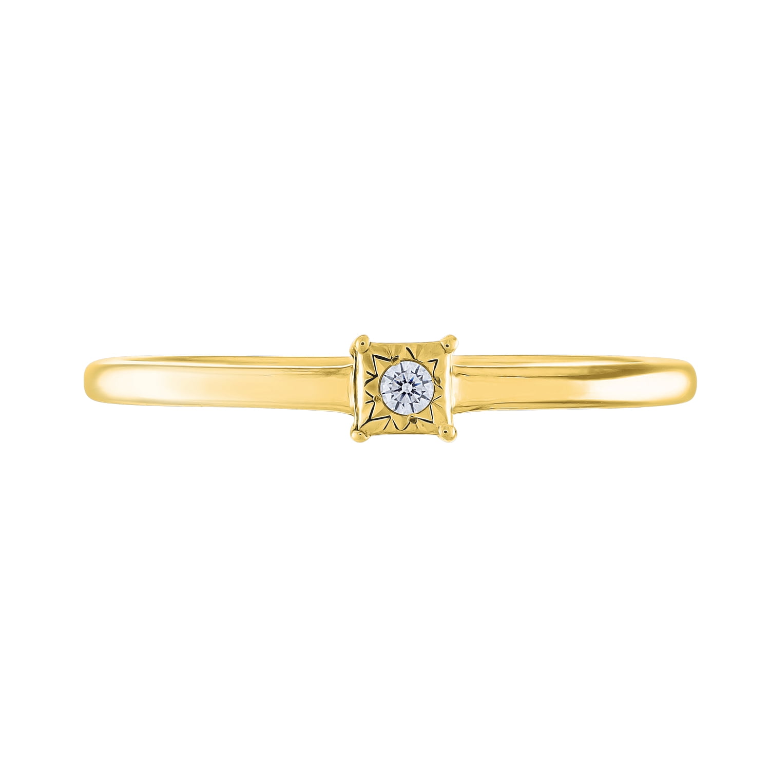 Gemspirations Diamond Accent Fashion Stack Ring Sterling Silver 14K Yellow Gold Plated