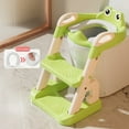 thumbnail image 4 of Kitem Toilet Seat with Step Stool Ladder, Toddler Kids Potty Training Seat for Boys Girls, Non Slip Foldable Toilet Training Seat with Soft Cushion, Green, 4 of 13
