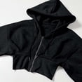 thumbnail image 5 of SGMVNU Women's Hoodies Casual Zip up Hoodies Cropped Cardigan Jacket Drawstring Hooded Sweatshirts Casual Long Sleeve Top Winter Clothes 2025(Black, Size L), 5 of 9