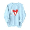thumbnail image 2 of Uootdi Womens Valentine Sweatshirt Love Heart Print Crewneck Pullover Tops Casual Cute Valentines Long Sleeve Sweatshirt Outfit Gift, 2 of 9