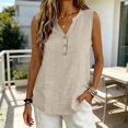 thumbnail image 6 of Linen Tank Tops for Women Solid Button down Tank Top Sleeveless Loose Tank Top Size S, 6 of 6