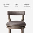 thumbnail image 6 of Maven Lane Alexander 26" Swivel Counter Stool – Kitchen Stool in Reclaimed Oak Finish & Ronan Stone Vegan Leather Upholstery - 180° Swivel, Nailhead Trim – Wooden Chair for Kitchen Islands, Home Bars, 6 of 10