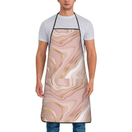 

Junzan Rose Gold Glitter Splatter Print Kitchen Cooking Aprons Chef Apron for Men and Women Professional for Cooking Bib Aprons for Kitchen/Crafting/BBQ/Drawing