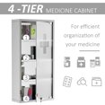 thumbnail image 3 of Wall Mounted Medicine Cabinet, Locking Wall Cabinet with 4 Tier Shelves, 3 of 5