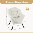 thumbnail image 3 of Costway Large Lazy Chair with Cozy Head Pillow Stylish Tufted Back & Seat Armrests Beige, 3 of 8