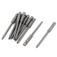 thumbnail image 1 of Puntas de destornillador Torx magnéticas de 75 mm con vástago hexagonal de 1/4" en gris, 10 piezas, 1 of 3