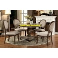 thumbnail image 6 of Dining Chairs 2pcs Set Rustic Oak And Beige Padded Fabric Seat Solid wood Dining Room Furniture Unique Design, 6 of 6