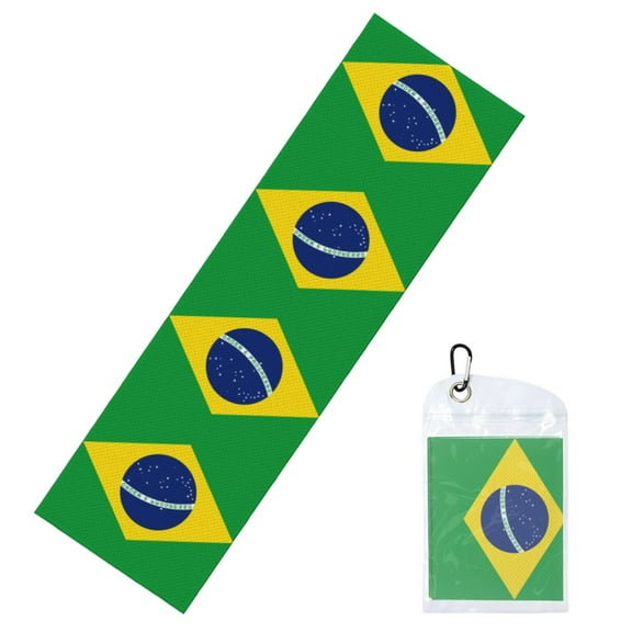 Flag Of Brazil Cooling Towel (39.4"X11.8") Chilly Sports Towel Quick-Drying Neck Cooling Wraps For Sweat