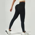 thumbnail image 2 of felwors Impact Hidden Scrunch Leggings for Women Mid Low Waist Gym Workout Legging Tummy Control Booty Lifting Yoga Pants (Black, M), 2 of 4
