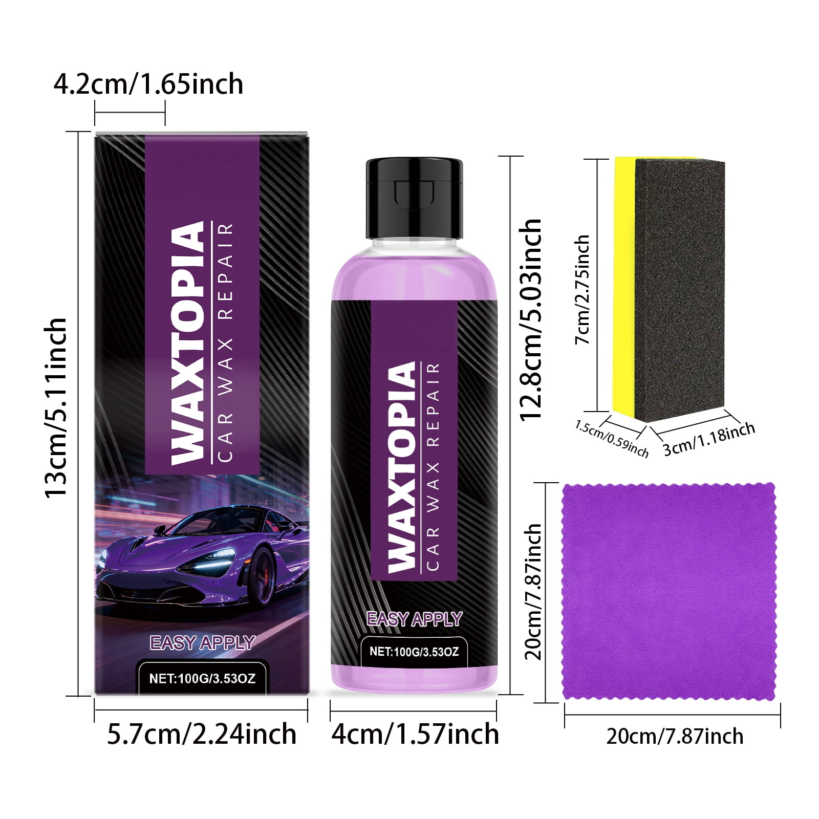 Alvantor Car Scratch Remover Set - Daily Cleaner for Scratches Stains & Luster Restoration, 3.53oz
