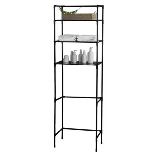 Toallero Mueble Organizador Baño Rack Estante Sanitario Negro
