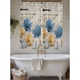 thumbnail image 4 of Blue Yellow Tulips Living Room Curtains 2 Panel, Retro Farmhouse Flower Barn Doors Wooden Cafe Window Treatment, Extra Long Farmhouse Bedroom Bathroom Kitchen Curtains Drapes 104"x72", 4 of 6