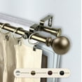 thumbnail image 4 of Hedwig 13/16" Double Bay Window curtain rod Adjustable 20"-36", 38"-72" - Antique Brass,(ABay-83-4D), 4 of 4