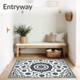 thumbnail image 3 of ODIKA 8'x10' Machine Washable Non-Slip Area Rug, Boho Luxe Interlocking Medallion High Traffic Rug, Blue, 555874, 3 of 7
