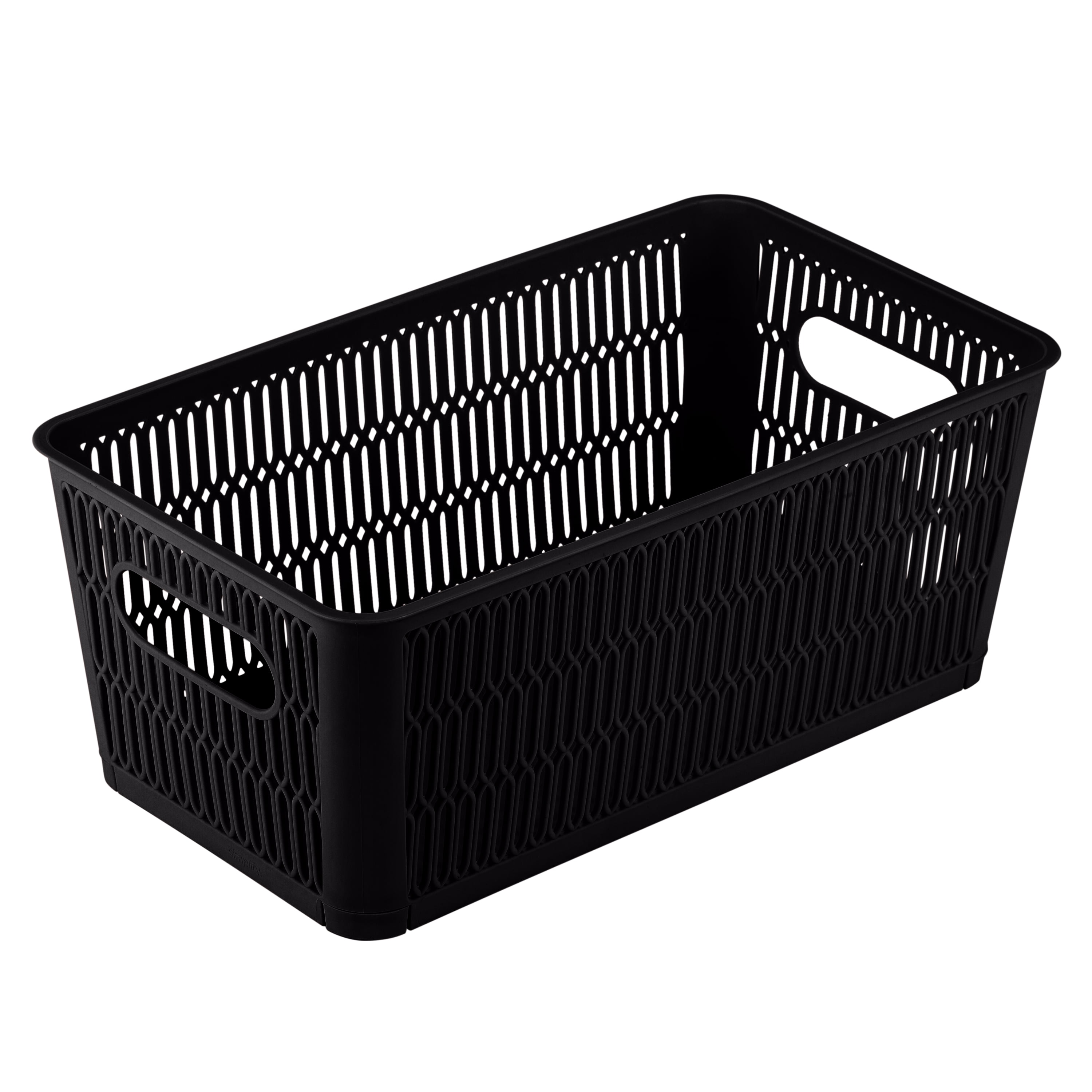 Simplify Slide 2 Stack It Polypropylene Storage Basket with Handles, Set of 2