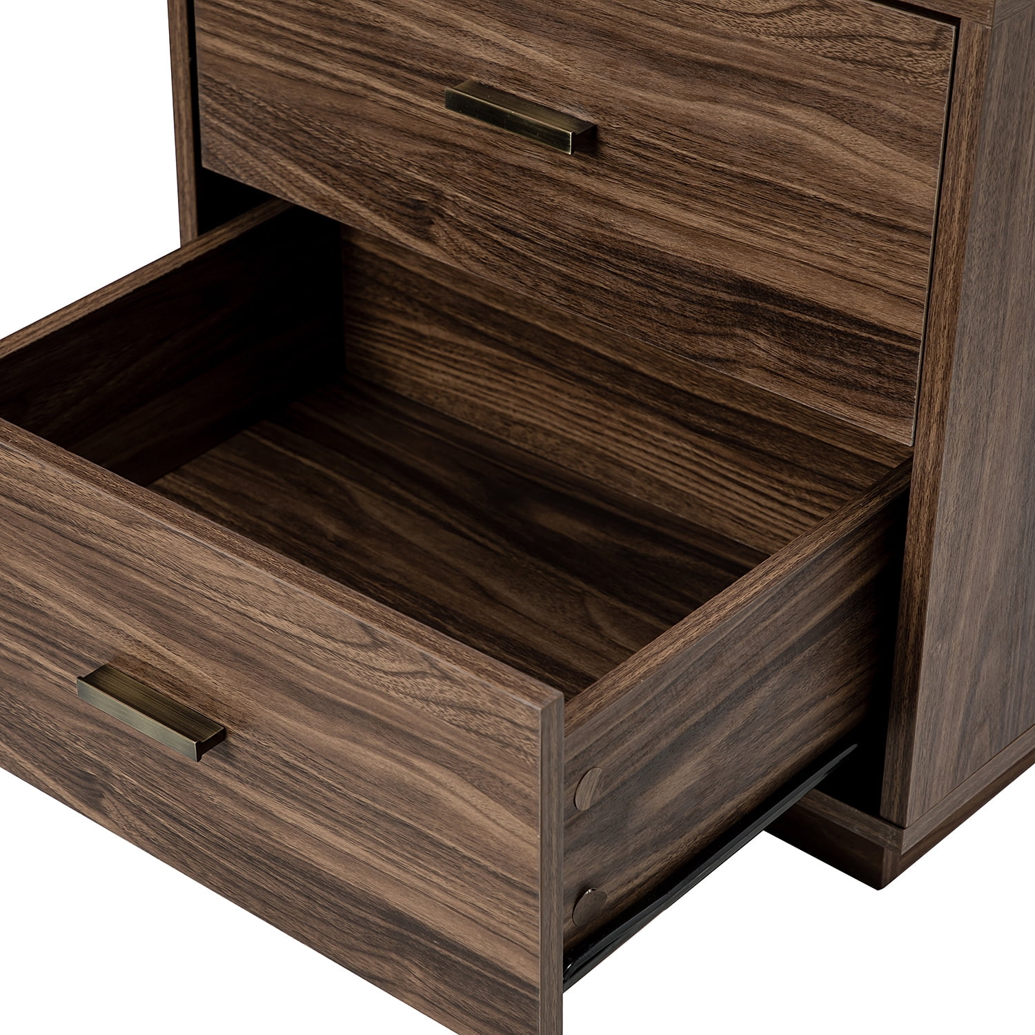 Resenkos Modern Design Wooden End Side Table with 2 Drawers, Nightstand Storage Cabinet for Bedroom,Walnut Resenkos Modern Design Wooden End Side Table with 2 Drawers, Nightstand Storage Cabinet for Bedroom,Walnut