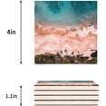thumbnail image 3 of RYLABLUE Hawaiian Pink Beach Set of 4 Coaster for Drinks, Absorbent Ceramic Stone Coasters Cup Mat with Cork Base for Home Kitchen Room Coffee Table Bar Decor, 3 of 4