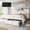 White-Velvet, variant on Eluknt Full Size Bed Frame with 2-Tier Storage Headboard, USB & Type-C Ports, 2 Storage Drawers, White-Velvet