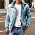 thumbnail image 2 of IROINNID Men's Plush Turndown Lapel Long Sleeve Solid Color Casual Autumn And Winter Plus Size Frosted Velvet Plain Composite Jacket Thick Warm Jacket, 2 of 8