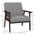 thumbnail image 3 of HOMCOM Chaise d'Appoint Moderne avec Pieds en Bois Dossier Capitonné pour Chambre, 3 of 10