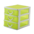 thumbnail image 3 of Vitrinas para cosméticos, organizador de almacenamiento de 3 cajones, apilable, ahorra espacio, escritorio, dormitorio, suministros de belleza, caja amarillo, 3 of 8