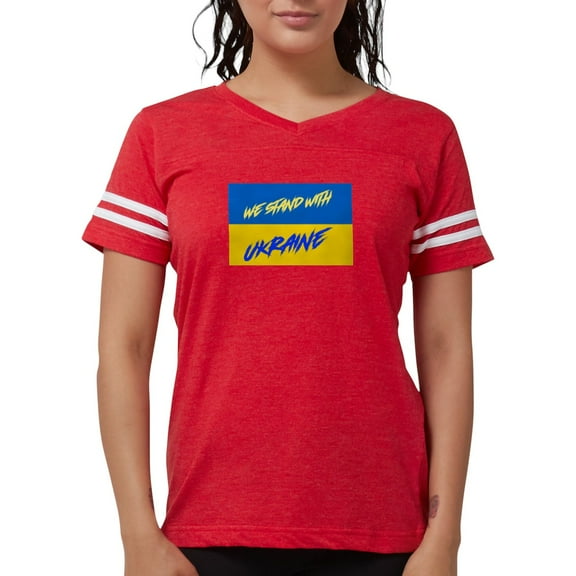 CafePress - We Stand With Ukraine T Shirt - Womens Football Shirt