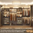 thumbnail image 7 of Homieasy Adjustable Closet Organizer System with 8 Wooden Drawers & 4 Hanging Rods & Adjustable Shelves, Heavy-Duty Wardrobe Tower sets for Bedroom/Laundry/Entryway Gray Oak, 7 of 7