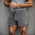 thumbnail image 3 of Gym Shorts Men Summer Casual Elastic Mid Waist Straight Leg Athletic Workout Running Jogging Shorts with Pockets, 3 of 6