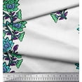thumbnail image 3 of Soimoi Velvet Fabric Leaves & Floral Block Printed Fabric 1 Yard 58 Inch Wide, 3 of 3