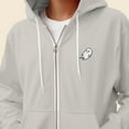 thumbnail image 5 of Dalix Ghost Embroidered Zip Hoodie Fleece Long Sleeve Pocket Warm Soft Mens in Silver S Small, 5 of 5
