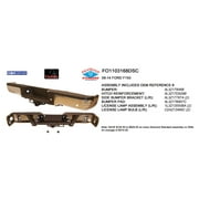 REAR STEP BUMPER ASSEMBLY; CHROME; FOR STYLESIDE MODELS; WITH PARK ASSIST SENSOR HOLES; WITH BASE TOW PACKAGE [6-LUG WHEELS/CLASS 3