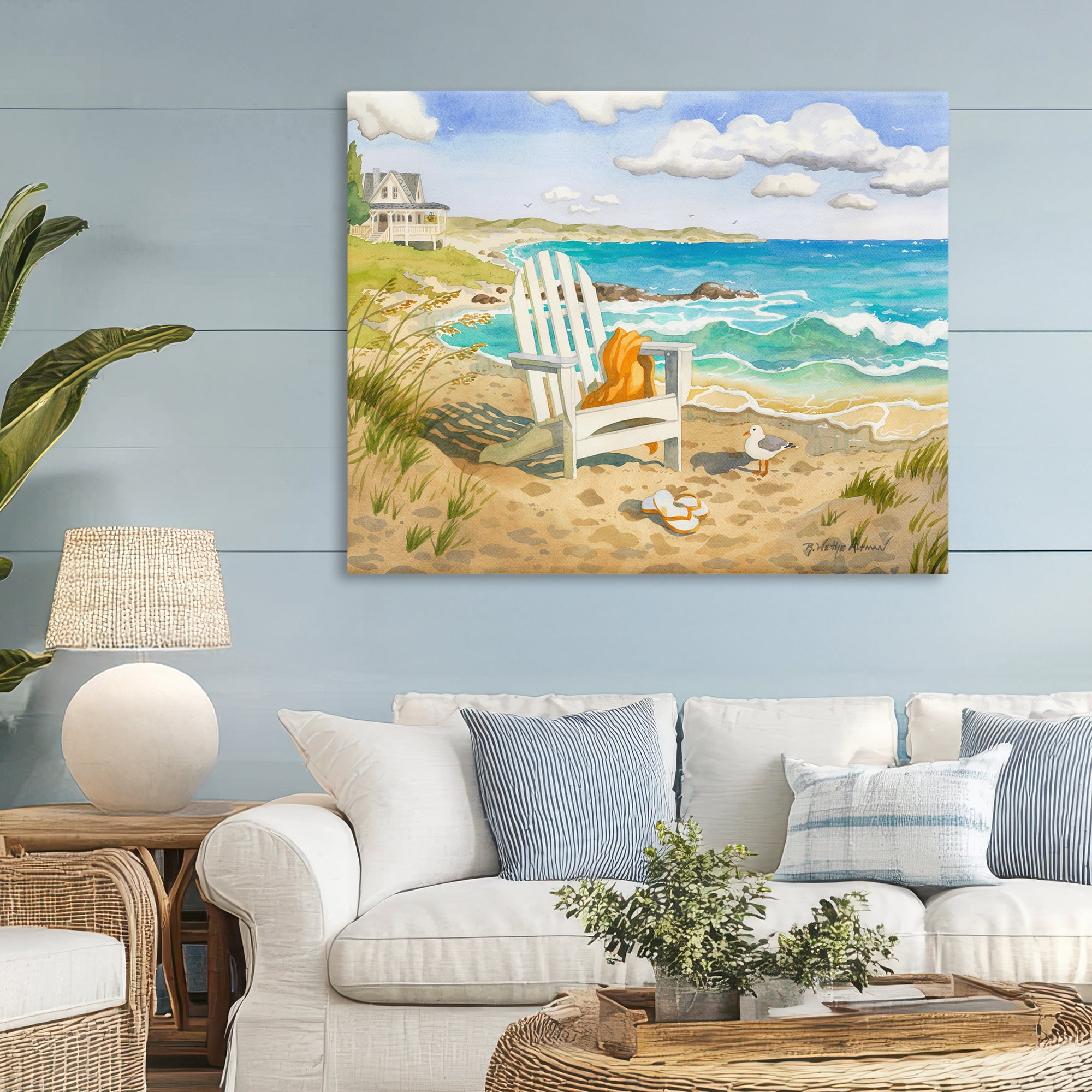 Stupell Industries Waiting For You by Beach Canvas Wall Art, design by Robin Altman