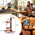 thumbnail image 4 of HUMANCOZY Solid Wood Controller Holder and Headphone Stand, Gaming Controller Stand for Desk, Dual Controller Organizer Rack, Fit, 4 of 9