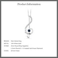 thumbnail image 3 of Gem Stone King Blue Sapphire and White Lab Grown Diamond Treble Clef Music Pendant Necklace for Women By Keren Hanan in 10K White Gold | 0.30 Cttw | With 18 inch Chain, 3 of 4