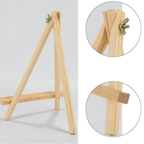 IFANLANDOR 2Pcs Painting Triangles Stands Khaki Plastic Mini Desktop Easel For Art Supplies 14*20cm