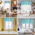 thumbnail image 5 of Summer Valance Curtain for Windows Coastal Watercolor Teal White Sea Starfish Wood Grain Rod Pocket Curtain Valances Short Window Treatments Panels for Kitchen Bathroom Laundry Basement 42 x 18 Inch, 5 of 9