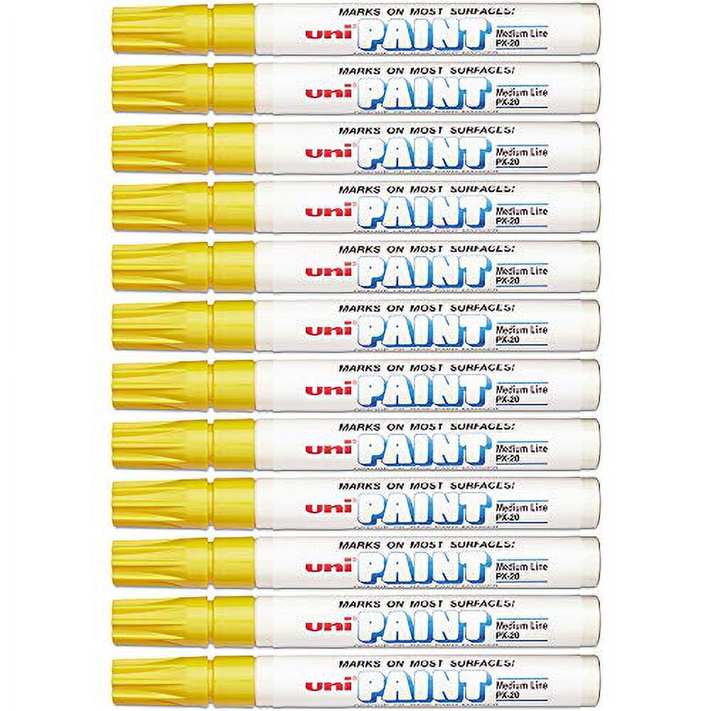 Uni-Paint Medium Point Paint Marker, Yellow, Lot of 12